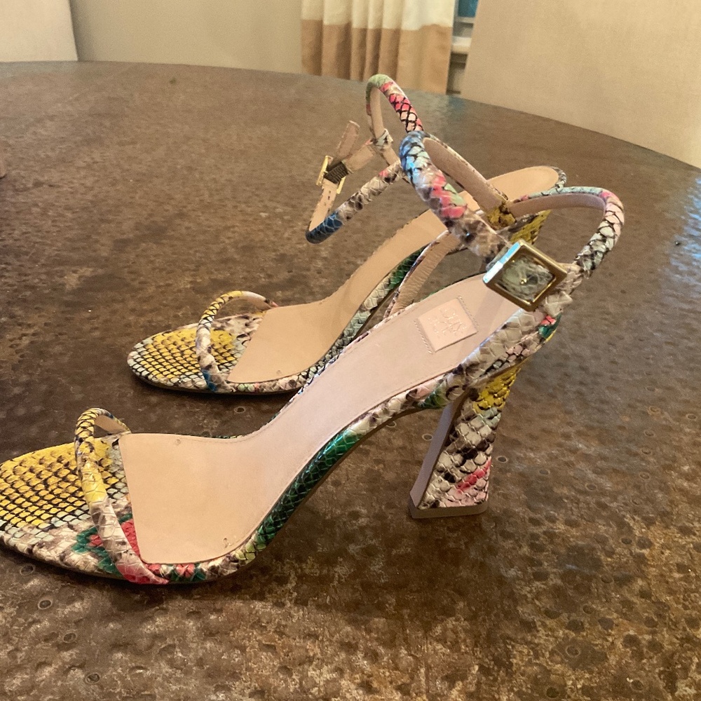 Multi colored snakeskin heels size 9/40